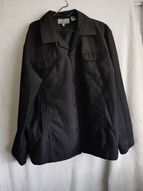 Jordan Craig Black Utility Shirt Jacket, Heavy, Casual, Work wear